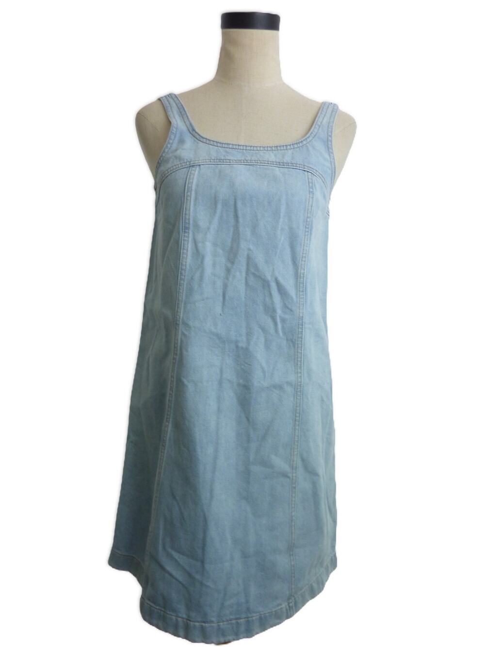 NWT Madewell Denim Jean Overall Sleeveless Dress 0 Cotton Blue Y2K Summer 90s